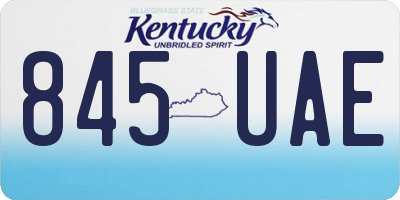 KY license plate 845UAE