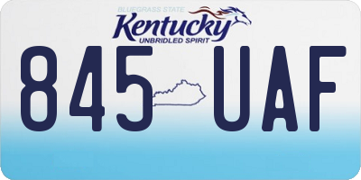 KY license plate 845UAF