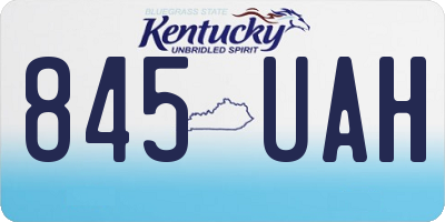 KY license plate 845UAH