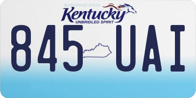 KY license plate 845UAI