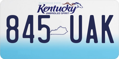 KY license plate 845UAK