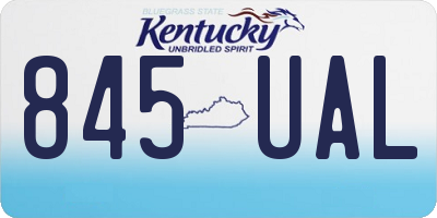 KY license plate 845UAL