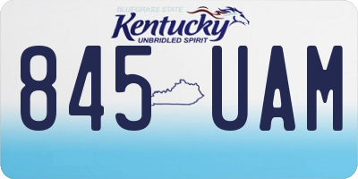 KY license plate 845UAM