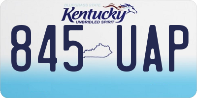 KY license plate 845UAP