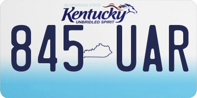 KY license plate 845UAR