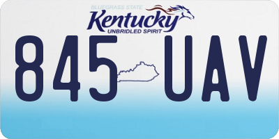 KY license plate 845UAV