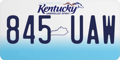 KY license plate 845UAW