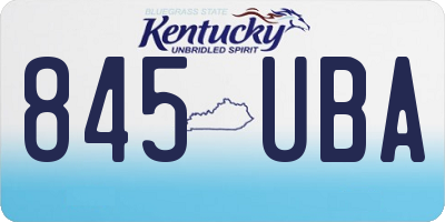 KY license plate 845UBA