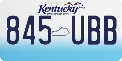 KY license plate 845UBB