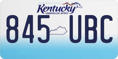 KY license plate 845UBC