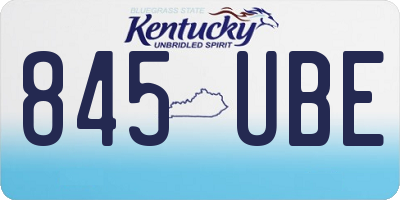 KY license plate 845UBE