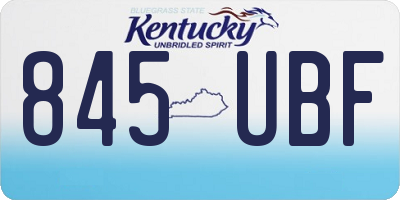 KY license plate 845UBF