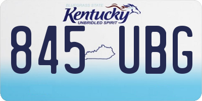 KY license plate 845UBG
