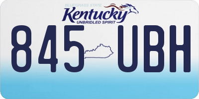 KY license plate 845UBH