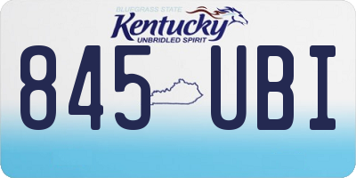 KY license plate 845UBI