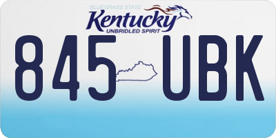 KY license plate 845UBK