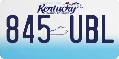 KY license plate 845UBL