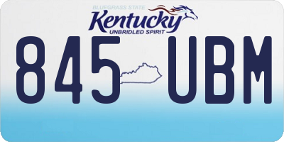KY license plate 845UBM