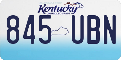 KY license plate 845UBN