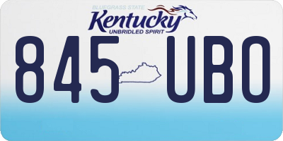 KY license plate 845UBO