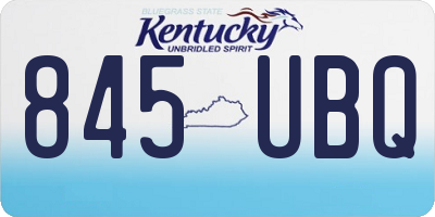 KY license plate 845UBQ