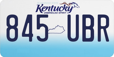 KY license plate 845UBR