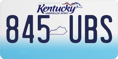 KY license plate 845UBS