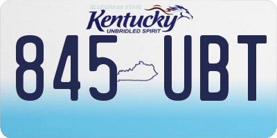 KY license plate 845UBT