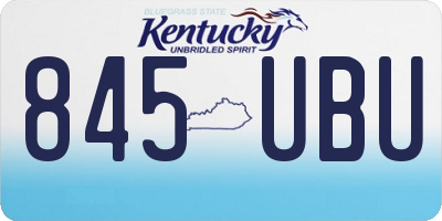 KY license plate 845UBU