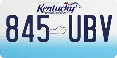 KY license plate 845UBV