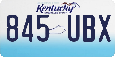 KY license plate 845UBX