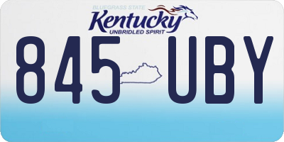 KY license plate 845UBY
