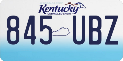 KY license plate 845UBZ