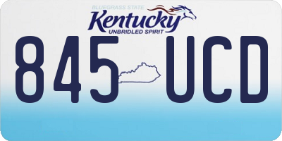 KY license plate 845UCD