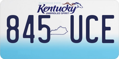 KY license plate 845UCE