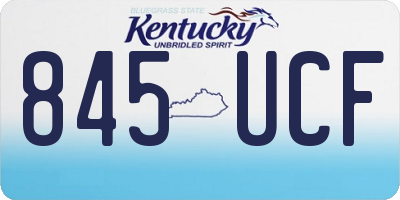 KY license plate 845UCF