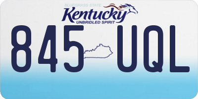KY license plate 845UQL
