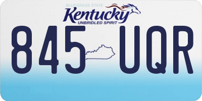 KY license plate 845UQR