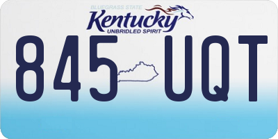 KY license plate 845UQT