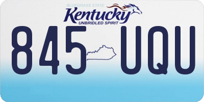 KY license plate 845UQU