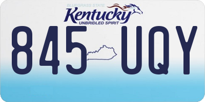KY license plate 845UQY