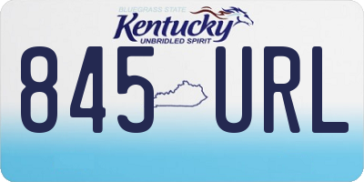 KY license plate 845URL