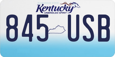 KY license plate 845USB