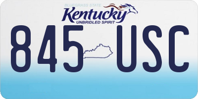 KY license plate 845USC