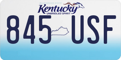 KY license plate 845USF