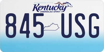 KY license plate 845USG