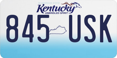 KY license plate 845USK