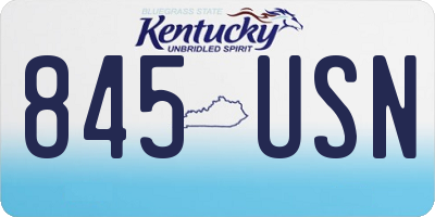 KY license plate 845USN