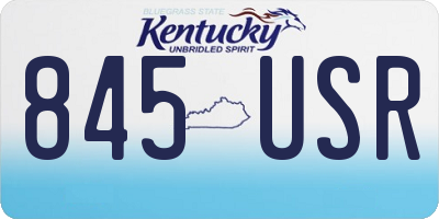 KY license plate 845USR