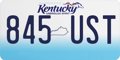 KY license plate 845UST